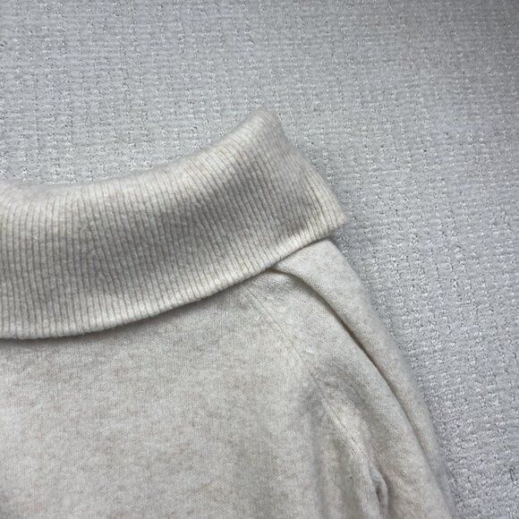 H&M Beige / Off White Off The Shoulder Wool Blend Knit Chumky Sweater Size M - Picture 16 of 16